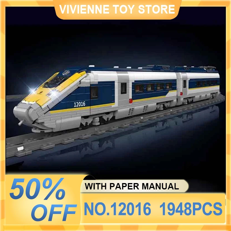 Mould King 12016 Technical Locomotive Building Blocks Bricks, Railway Train Assembly Toy, Nice Christmas Gift Choice