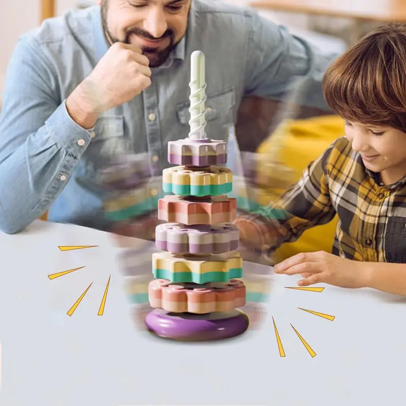 Babies Stacking Toys Sensory Toys Stacking Toys Colorful Spin Stacker Spin Toy Babies Spinner Toy For Babies Over 12 Months Old