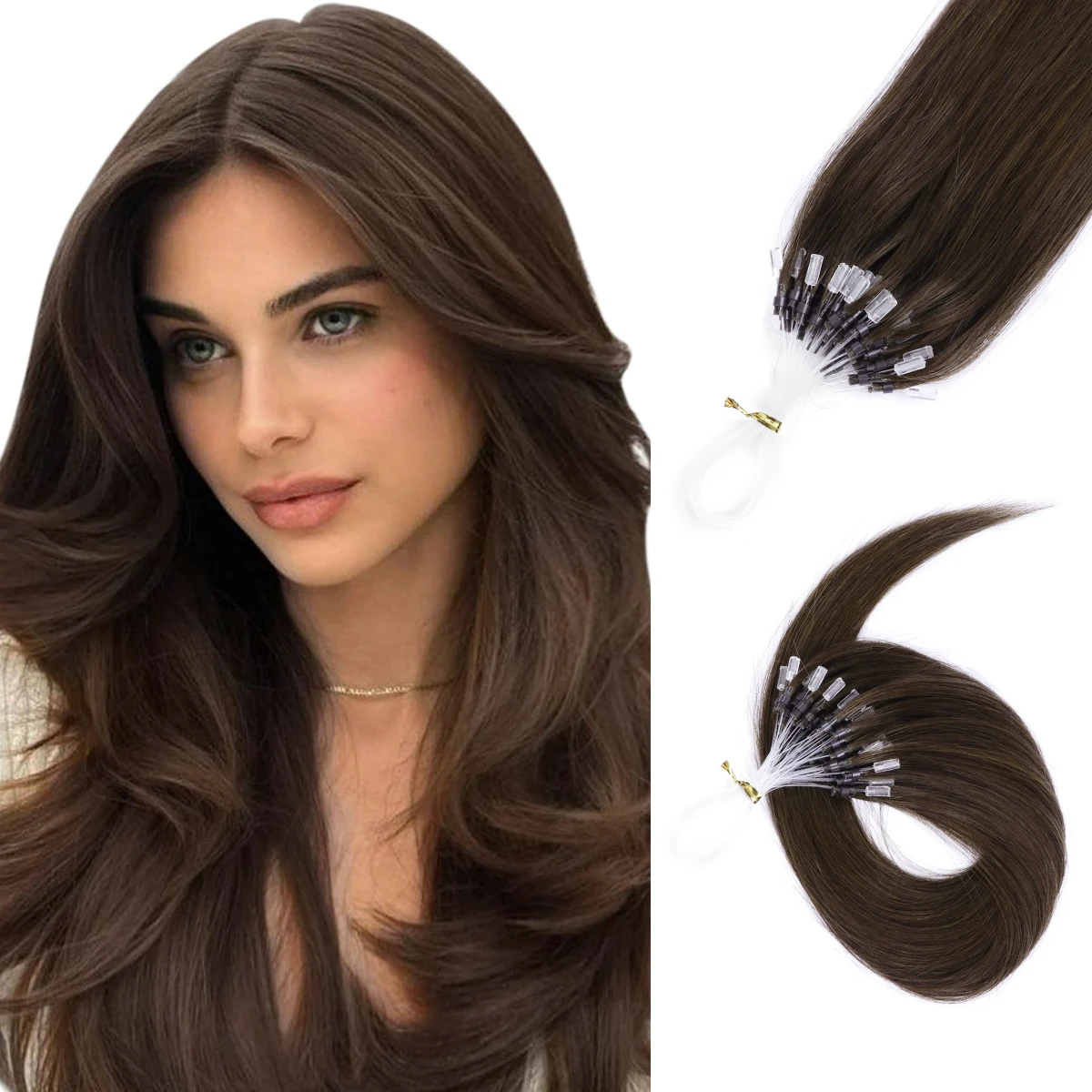 

Наращивание волос Micro Loop 12 дюймов, 30 г, 100% натуральные волосы с силиконовыми бусинами, в оттенках темный, светлый и платиновый блонд, набор салонного качества