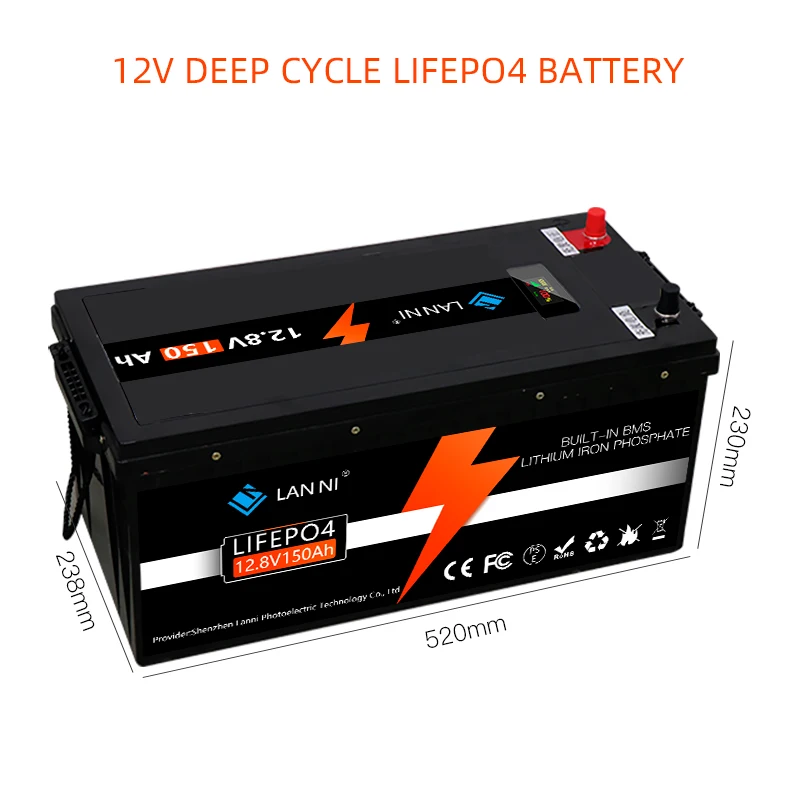 12.8V 150ah Lifepo4 Battery Electric Propeller, Inverter, Outdoor Power Supply And Other Equipment Deep Cycle Battery