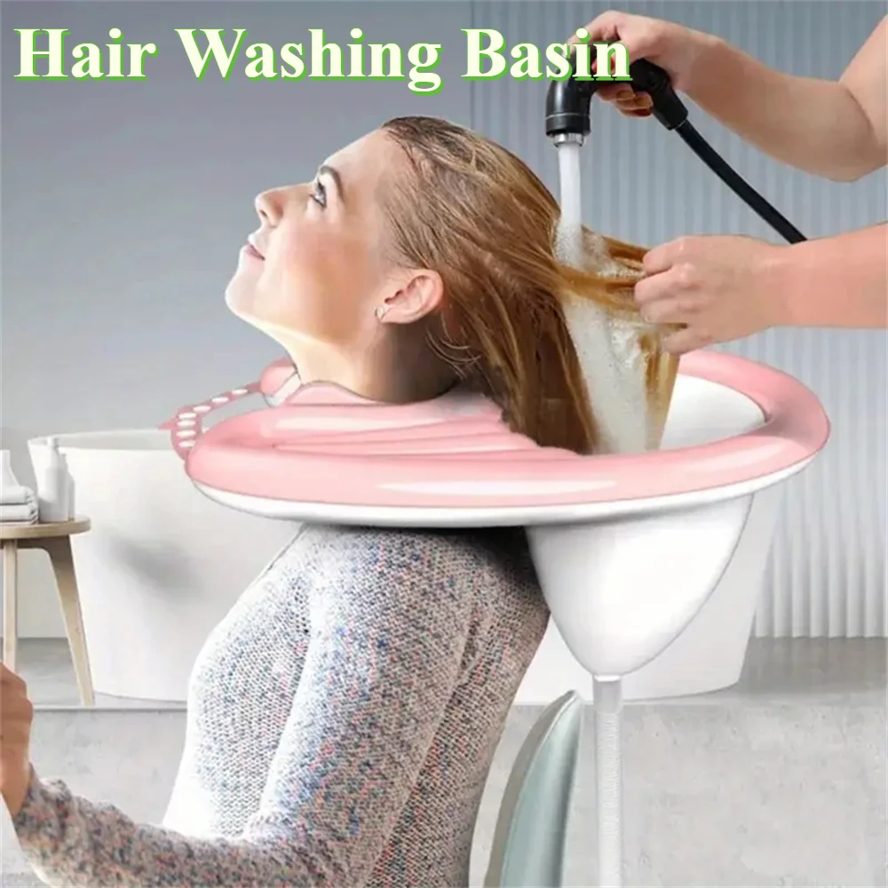 

1 Set Portable Inflatable Shampoo Basin Using Thick PVC Soft and Comfortable with Air Pump and Drainage Device, for Elderly Etc