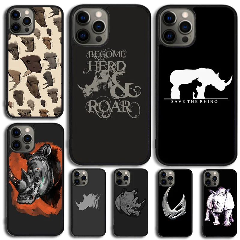 Rough Rhinoceros Rhino Beast Phone Case For iPhone 16 15 14 13 12 Mini 11 Pro Max Plus X XS Max XR Cover Shell coque