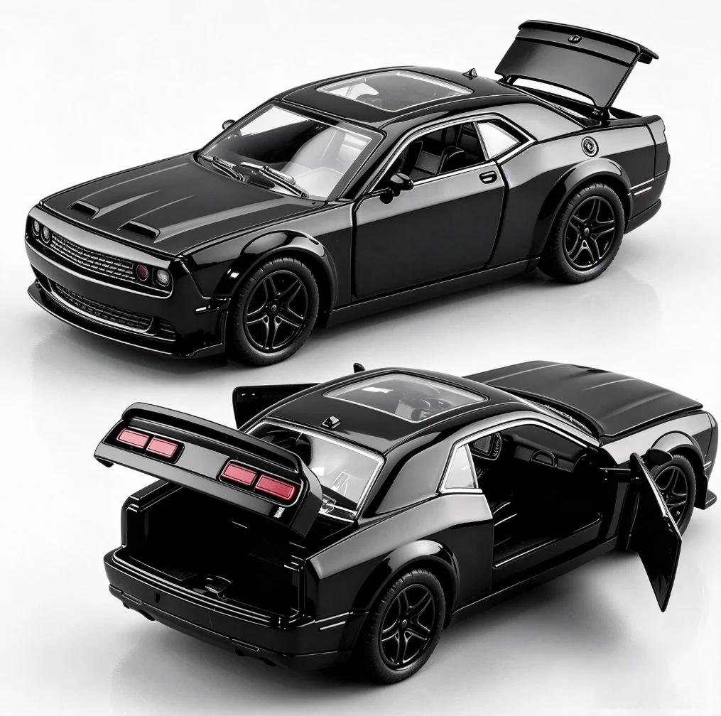 1:36 Scale Metal Classic Super Muscle Car Alloy Replica Pull Back Function Open Doors Diecast Collectible Vehicle Birthday Gifts