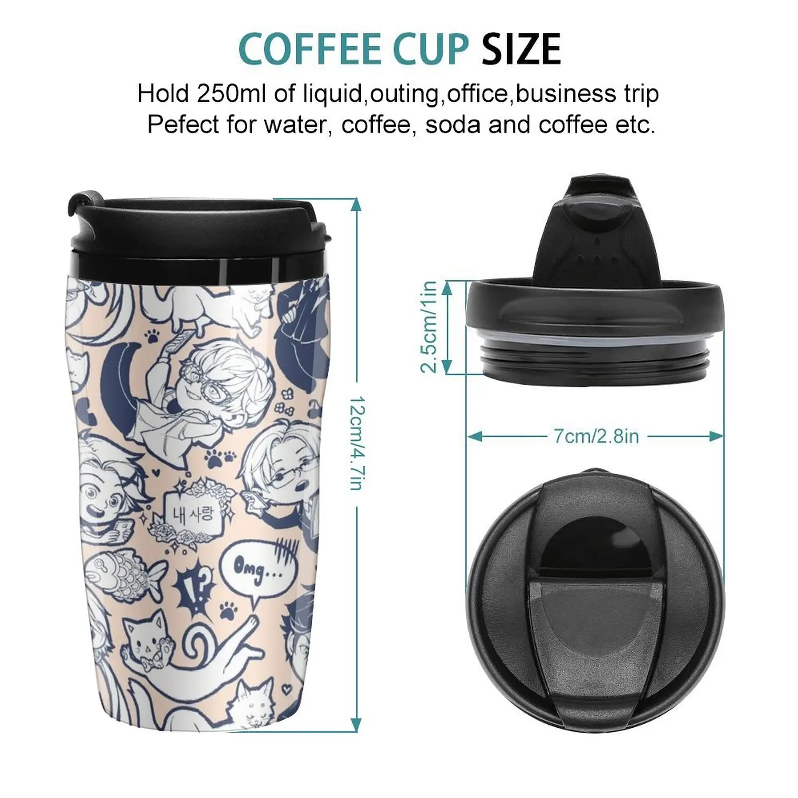 New Mystic Messenger Travel Coffee Mug Luxury Coffee Cup Set Thermal Coffee Bottle Coffe Cups Thermo Coffee Mug