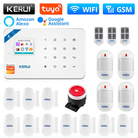 KERUI W181 Alarm System Tuya Smart WiFi GSM Security Alarm with PIR Motion Sensor Door Sensor for Home Security Remote Control