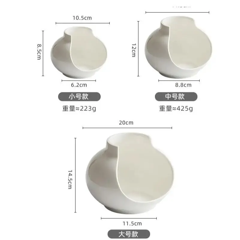 White Irregular Tableware Ceramic Plate Dry Ice Restaurant Artistic Conception Cold Dish Bowl Art Decoration