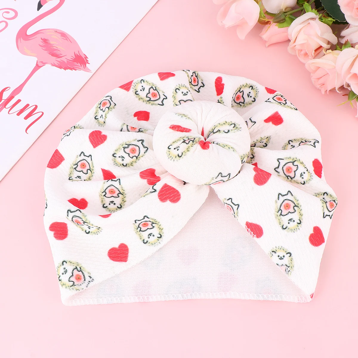 

Cute Baby Hat Newborn Turban Headwrap Foldable Comfortable Breathable Easy Storage Printing Pattern Head Protector For Baby