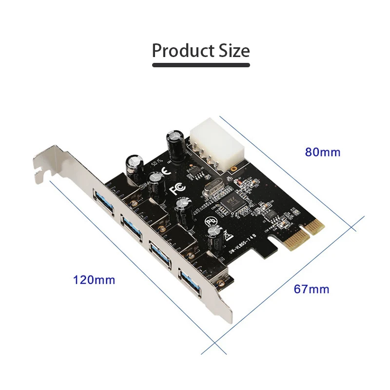 Placa de expansão usb 3.0 pci-e para usb3.0 cartão pcie de jogo 4 pinos aplicar adaptador de cartão riser pci-e usb hub extensor conversor pcie