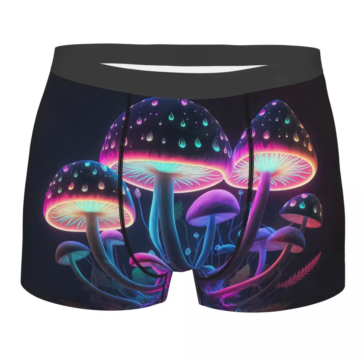 

Neon Psychodelic Mushrooms Stuff Man'scosy Boxer Briefs Underwear Highly Breathable High Quality Birthday Gifts