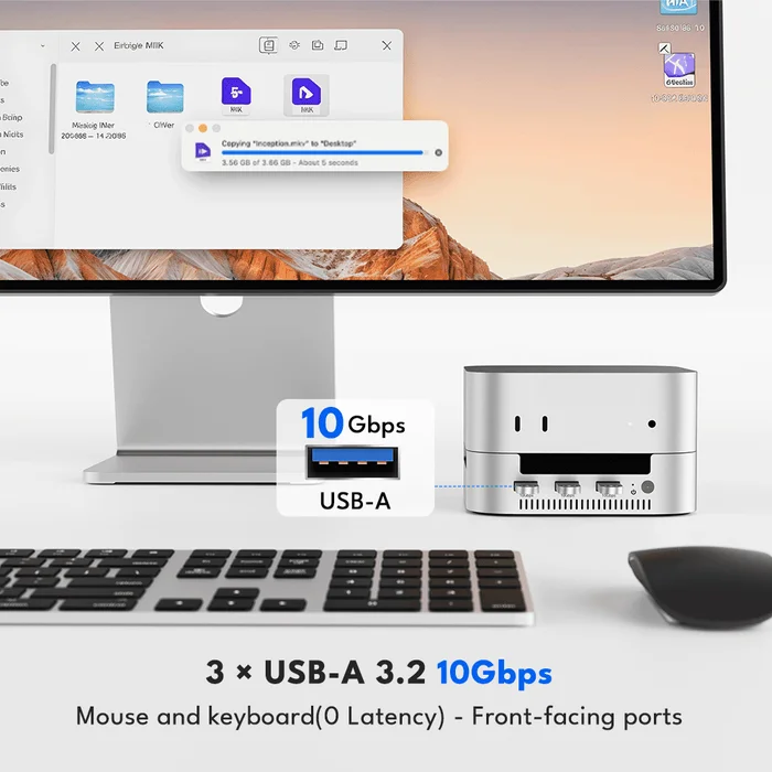Mac Mini M4 M4 Pro Docking Station Dual M.2 NVMe SSD Expansion Hub 40Gbps Thunderbolt 3 USB C Hub 8K DP 10Gbps USB 3.2 65W PD