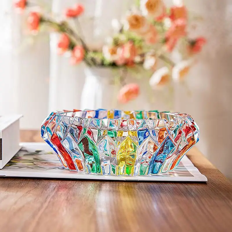 Colorful Glass Ashtray, Entrance Key To The Foyer, Organizing Small Items, Storage Bowls, Candies, Chocolate Plates,Home Decor
