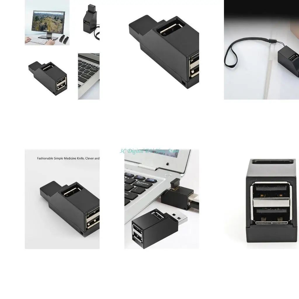 

E74D High Speed USB Adapter USB HUB Splitter Expands Device with 3 Ports