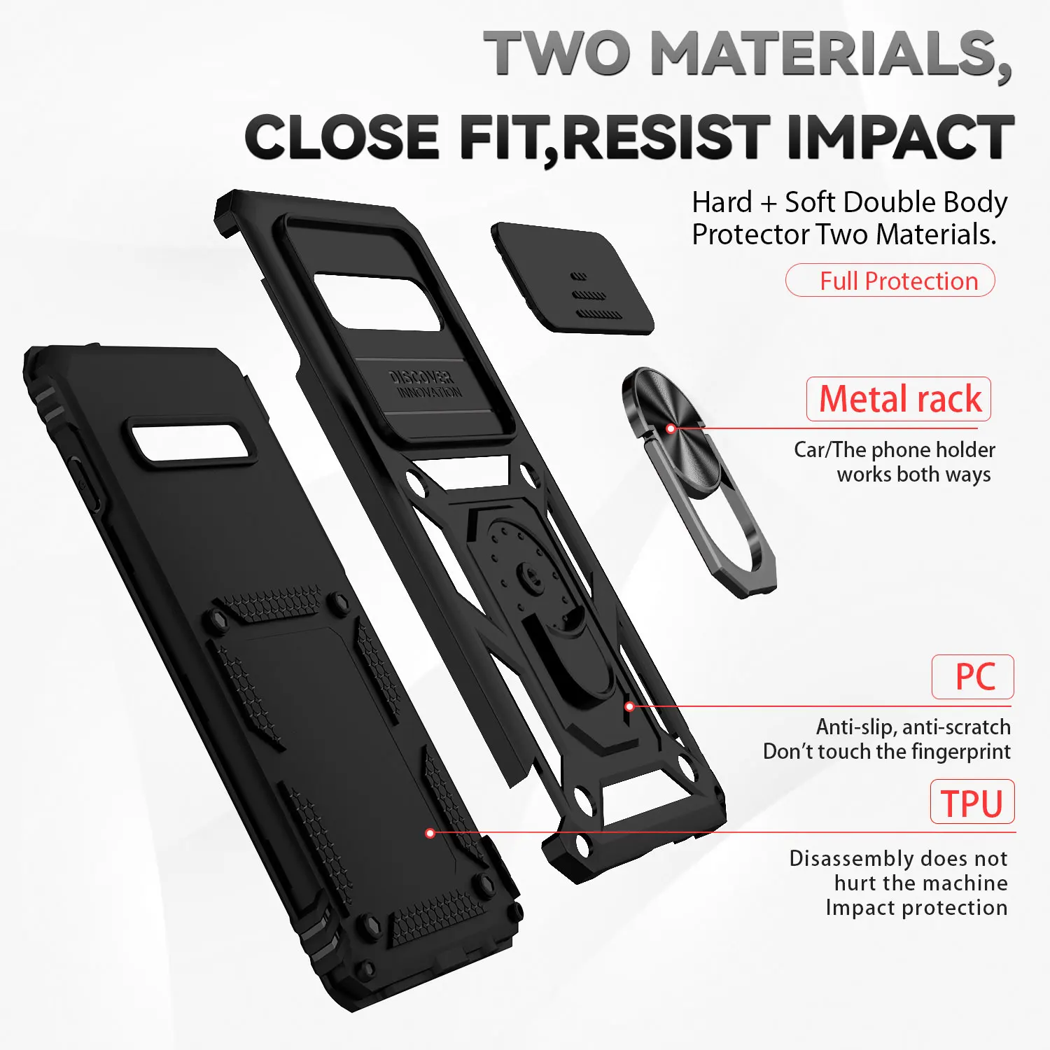 Shockproof Armor Car Magnetic Holder Ring Phone Case For Samsung Galaxy S10 S10 Plus Slide Lens Protect Cover S10Plus