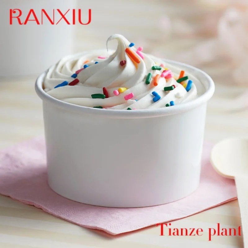 Custom Custom ice paper bowl Single-use ice paper cup thickened yogurt cup Ice paper bowl Packaged bowl