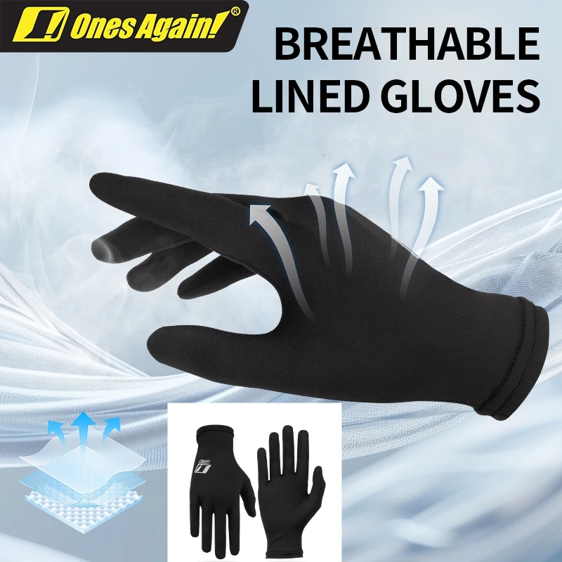 Ones Again! Women Men Motorcycle Glove Liners -Summer Ice Silk Lined Gloves, Thin & Tight-Fitting Inner Gloves for Winter Gloves