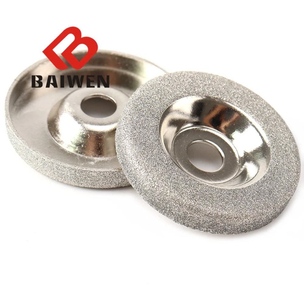 2Inch/50mm Diamond Grinding Wheel Disc Cup Emery Milling Sharpener 10mm Hole Rotary Tool For Glass Stone 150/180/320 Grit 1Pcs