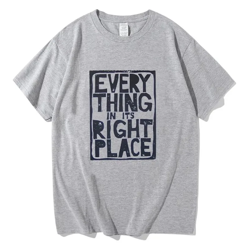 Radiohead Everything in Its Right Place Graphic T Shirts Radiohead Rock Band Cotton T-shirts Women Classic Tees Unisex Y2K Tops