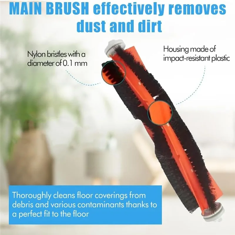 

ABUD-Main Side Brush Mop Cloth Rag Hepa Filter Dust Bag Parts Accessories Kit Plastic For Dreame Bot D9 Plus Robot Vacuum Cleane
