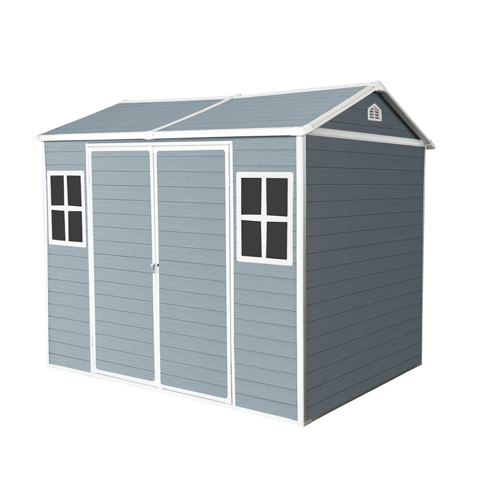 6x8FT Outdoor Storage Shed All Weather Outdoor Tool House With Floor Windows Lockable Doors For Garden Patio Backyard Lawn