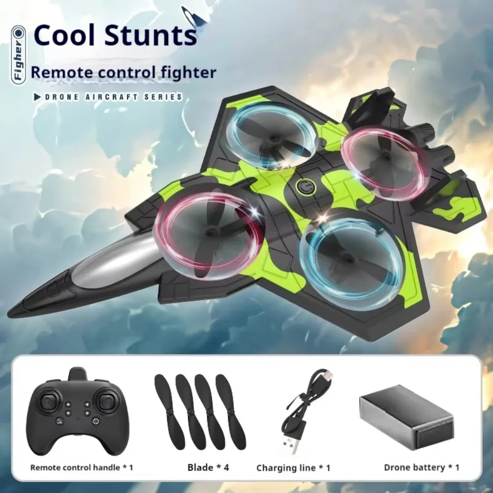 

EPP Foam Remote Control Foam Fighter Gravity Sensing RC Drones Glider Flying Helicopter Toy 2.4G Stunt with Light