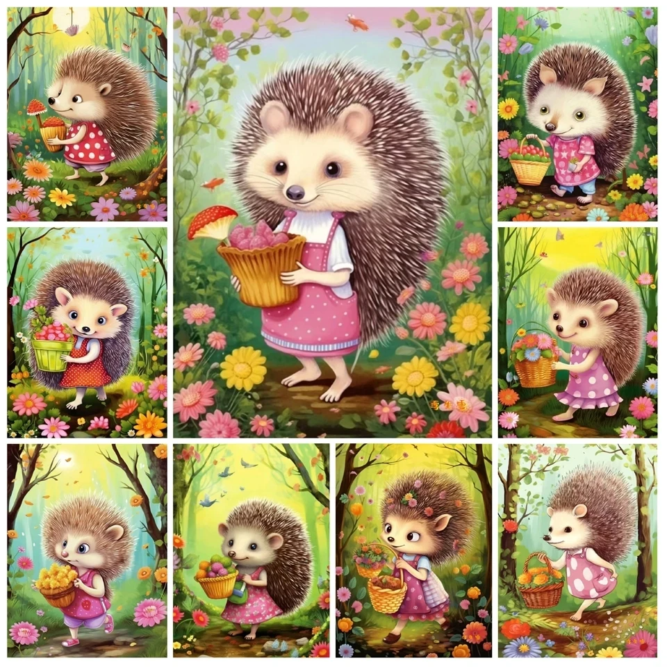 DIY Diamond Painting New 2024 lovely Hedgehog Diamond Embroidery Fantasy Cartoon Mosaic Cross Stitch Handmade Home Decor V682