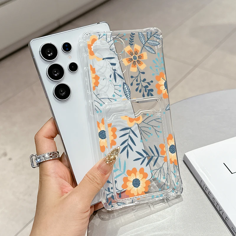 Pop Garden Pattern for Samsung Galaxy S25 Ultra S20 FE S21 S22+ S23 Plus S24 S26Edge softshell Transparent card pack phone case view 4