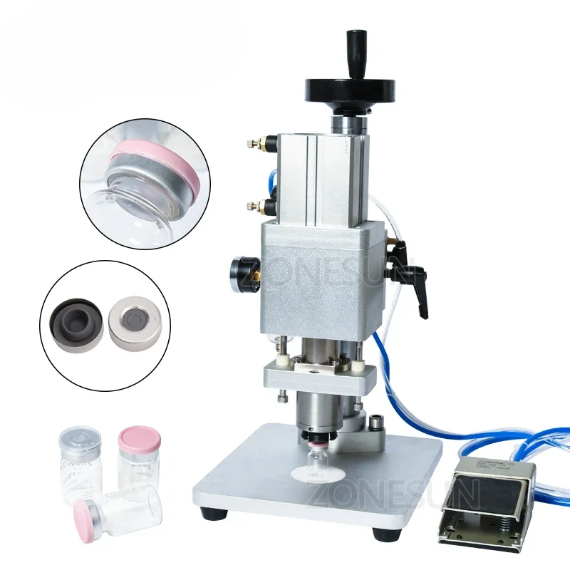 Pneumatic Oral Liquid Solution Penicillin Bottle Capper Aluminum Metal Plastic Vial Crimper Twist Off Machine