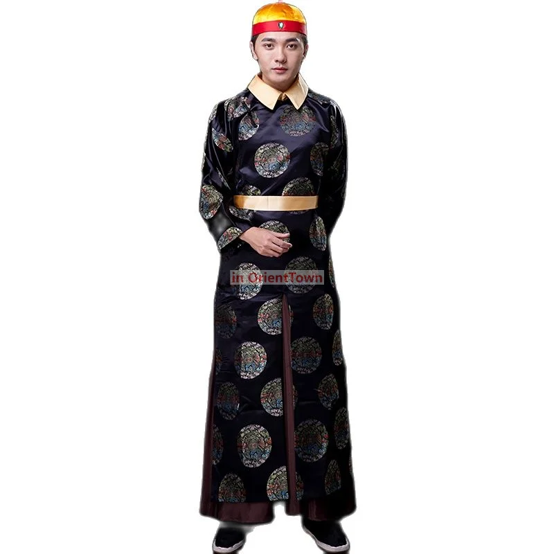 ملابس أداء الممثل التلفزيوني الملابس الصينية التقليدية القديمة سلالة تشينغ الإمبراطور الأمير تأثيري حلي #4