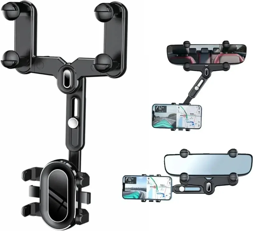 360 °   Einstellbare Auto Rückspiegel Handy Halter Für Auto Rotation Teleskop Multifunktionale Telefon Auto Halterung Steht