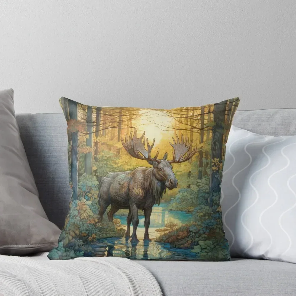 

Canadian moose in the forest in the evening light Throw Pillow Luxury Pillow Case christmas decorations for home 2025 pillow