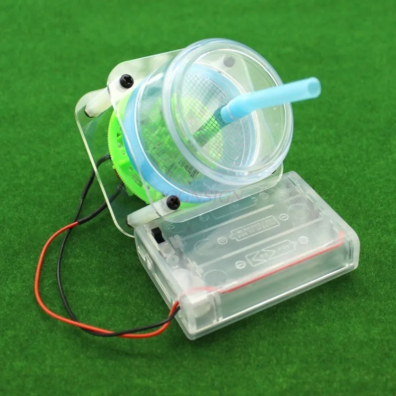 1set DIY Transparent Vacuum Cleaner Experimental Kit Assembly Model Toy Fine Mouth Straw Blade Dust Removal Model