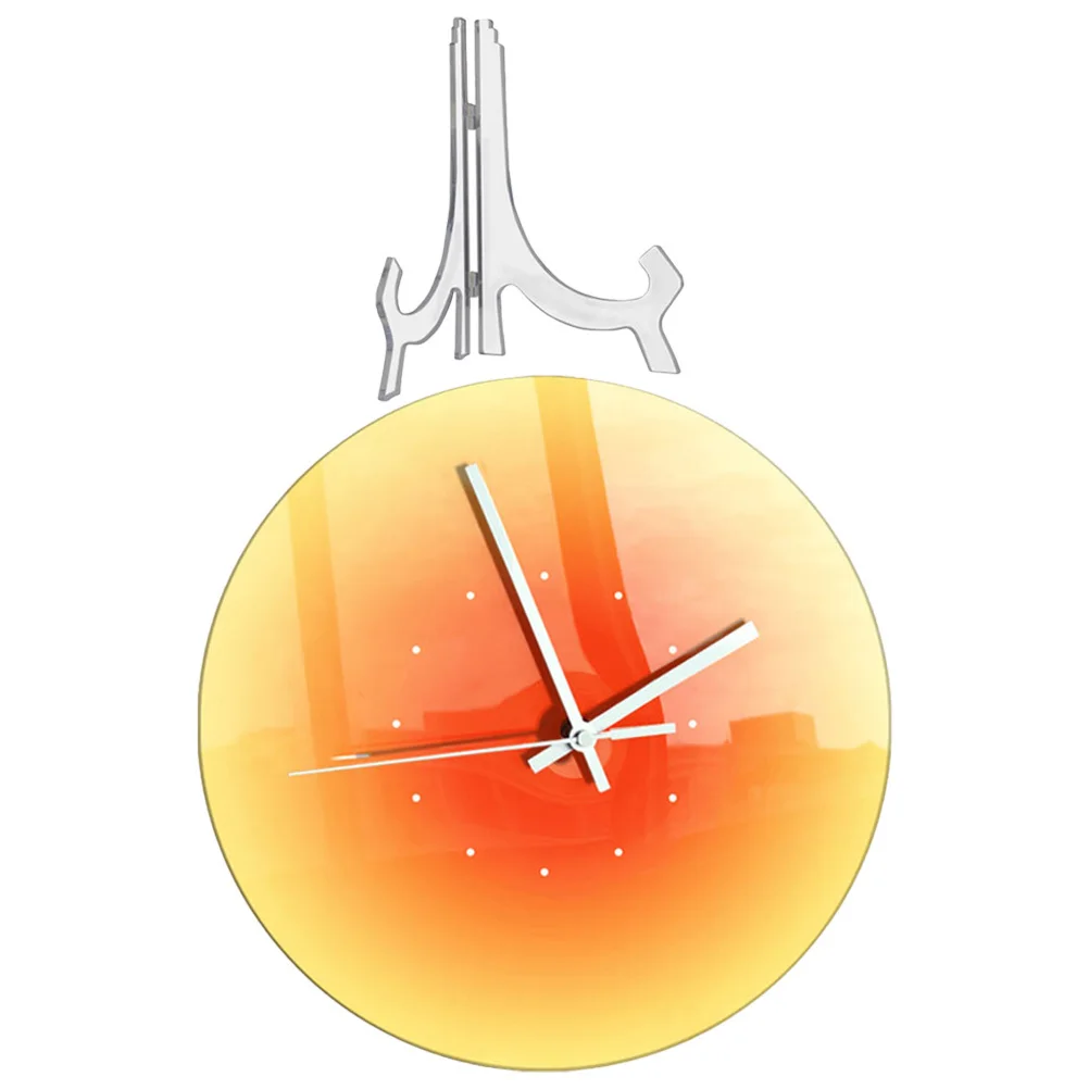 

Decorative Wall Clock Acrylic Build Gradient Sunset Effect for Room Home Office Desk Use Modern Style Hanging Clock