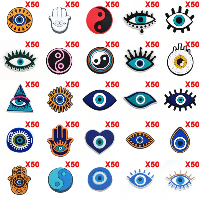 

Bulk Pins for Crocs Charms Shoes Accessories Evil Eye Decoration Jeans Women Clogs Buckle Kids Favors Men Badges Boy Girl Gift