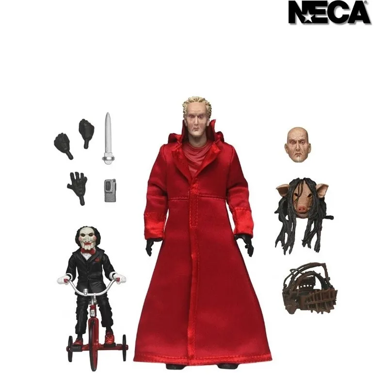 

Authentic Neca Saw Horror Movie Red Hooded Jigsaw Puzzle Action Figure Model Laser Gold Label Deluxe Edition Collectible Toy