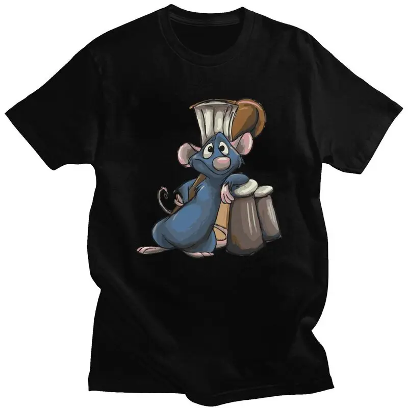 Custom Trendy Little Chef Ratatouille Remy T Shirt Men Short Sleeves Cotton T-shirt Leisure Tees Graphic Tshirts