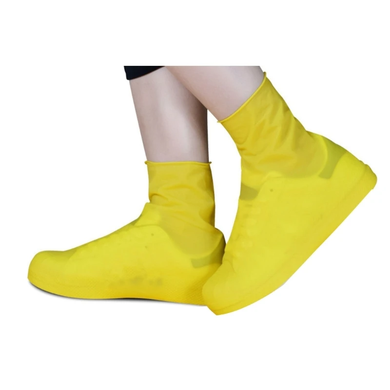 1 Pair Waterproof Nonslip Silicone Shoe Cover Wearresistant Unisex Rain Boot for Outdoor Rainy Day Reusable Shoe Cover