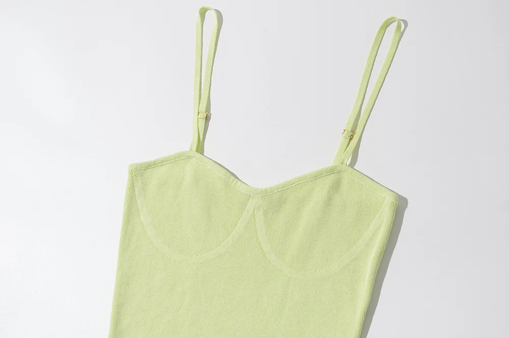 Withered 2024 Ins Blogger High Street Knitted Sexy Camisole Crop Tops Cotton Colorful Summer Beach Short Tshirts Women