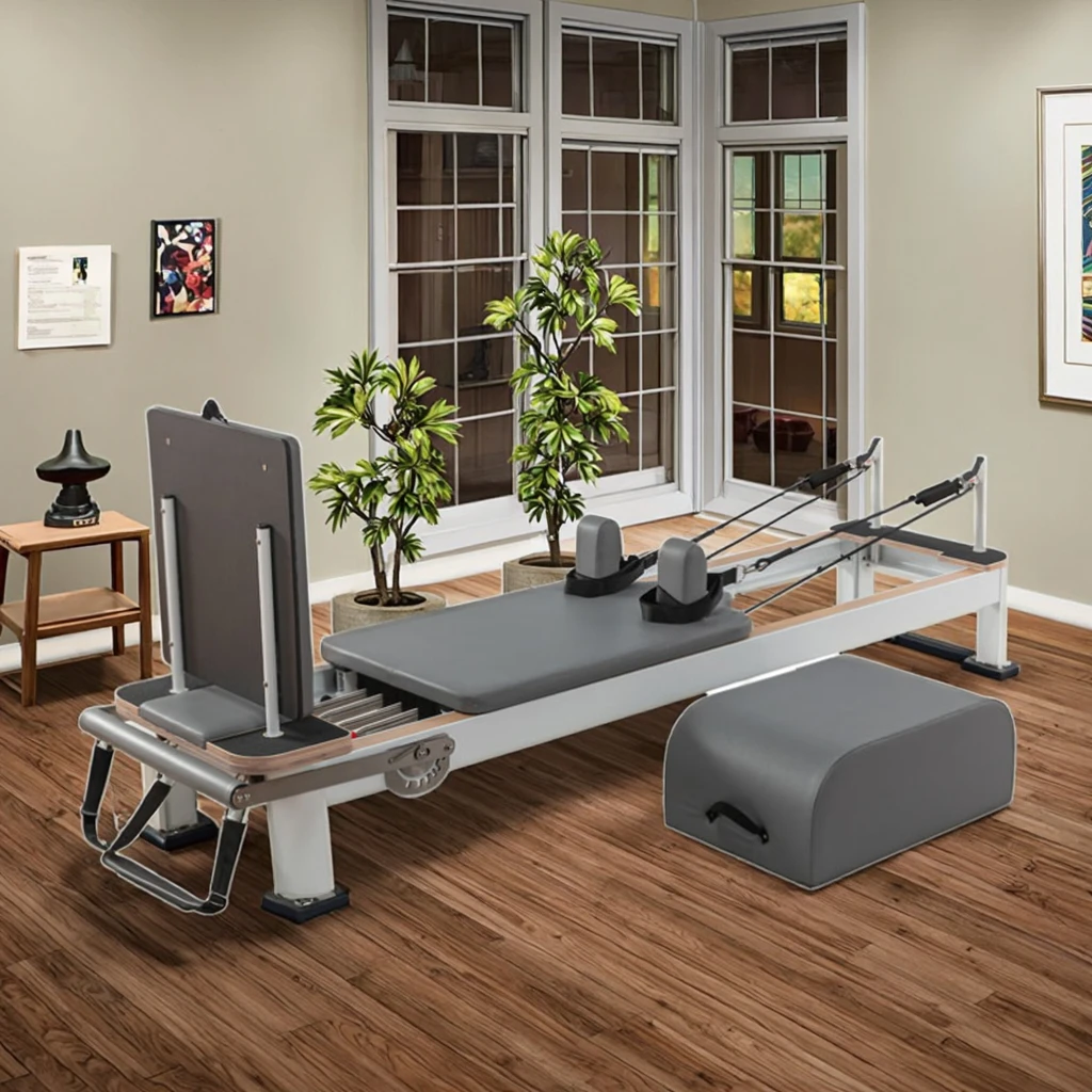 

Classical White Aluminum Reformer Pilates Gym Bed Home Studio Durable Body Balance Yoga Aluminium Alloy Home Studio Body Balance