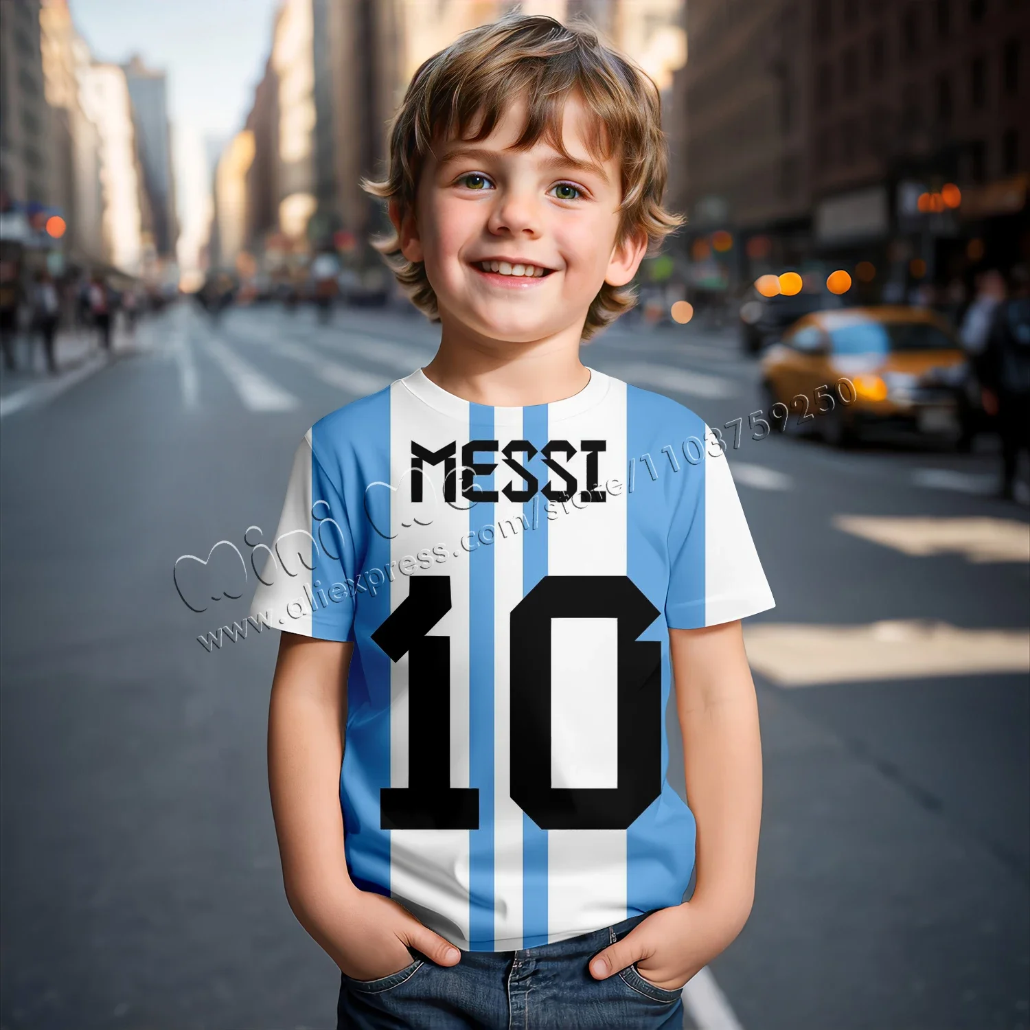 3D Print Messi Football for 2-14 Years Old Summer 2024 Kids Clothes Cool T-shirts for Children Stich Boys Children's Clothing