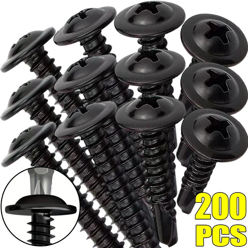 Stainless Steel Thread Self-Drilling Screws Phillips Drywall Metal Self-Tapping Screws High-Strength Truss Head Screw Fastener