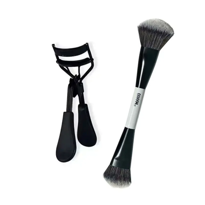 2 in 1 ハイライトブラッシュメイクアップ F4 ブラシとまつげカーラーセット アンビエントソフトグローブラッシュブラシ ソフトファイバーヘア ファッションフェイスブラシ