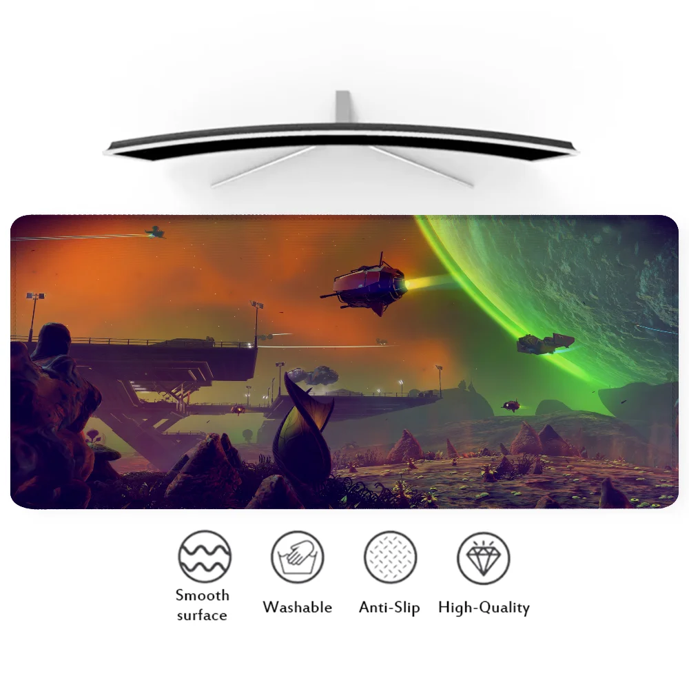 N-No-Mans-Sky Mouse Pad for Computer Mouse Mousepad Gamer Gaming Accessories Desk Mat Office Mats Keyboard Xxl Large Mause White