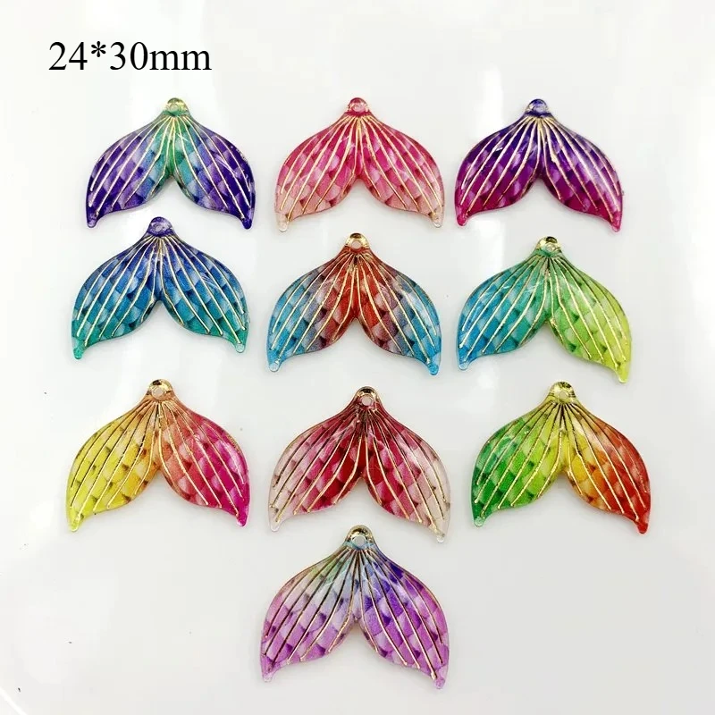 10Pcs Fishtail Acryl Rhinestones Mermaid Fish Scale Tail Crystal Applique Crystal Jewelery For Clothes Rhinestones Handicrafts