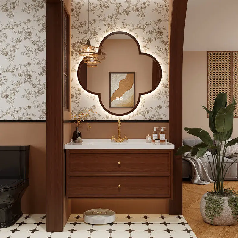 

Комбинированные тумбы для ванной комнаты с раковиной, ретро-мебель для дома, современные деревянные шкафчики для ванной, Armário De Banheiro MH40YSG