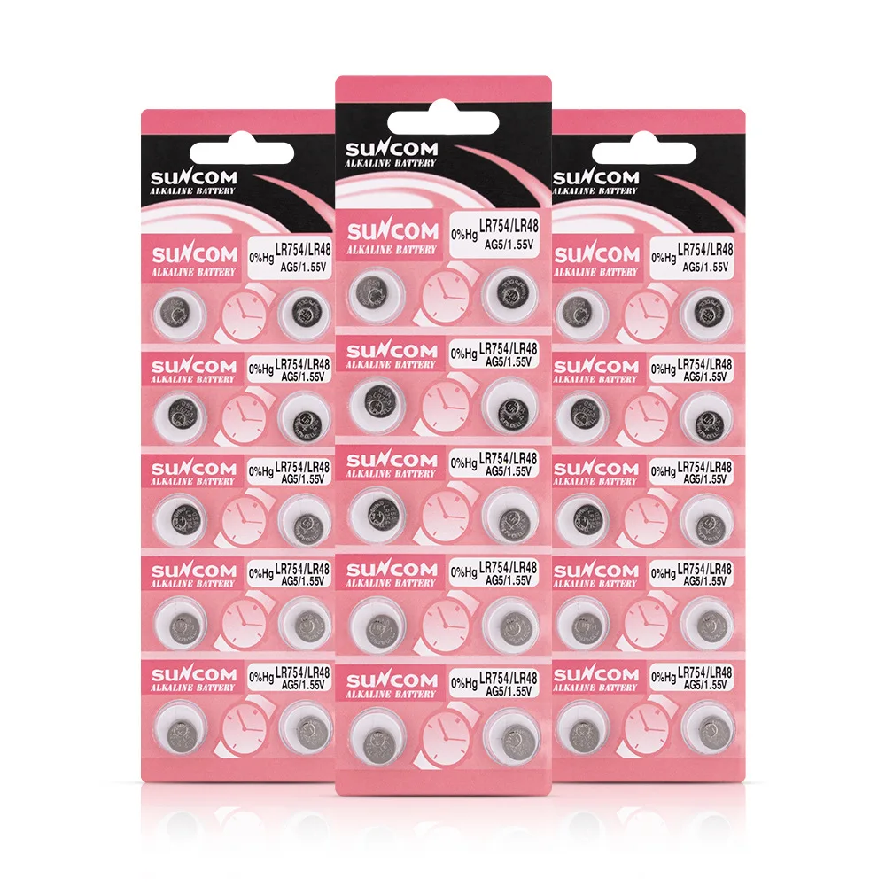 5-50PCS 1.55V AG5 LR754 Button Batteries 193 393 SR754 Round Cell Coin Alkaline Battery L754 SR754SW LR48 For Watch Toys Clock