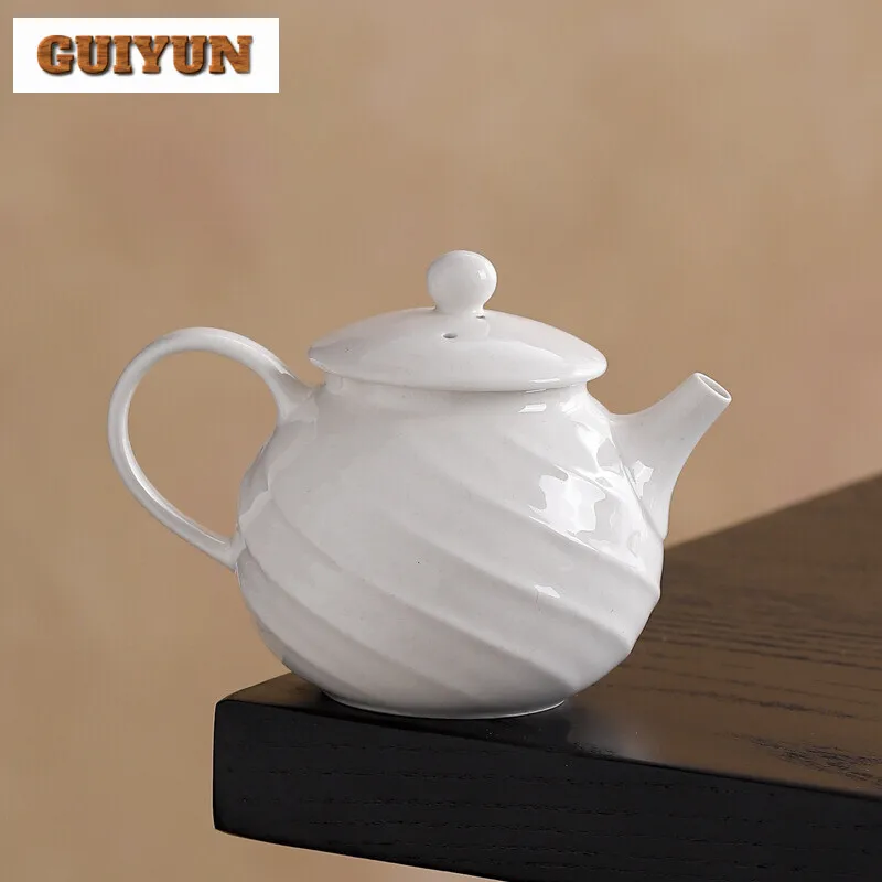 

150ml Plant Ash Handmade Tea Pot Household Spiral Striation Filter Teapot Boutique Pot Tea Maker Kettle Tableware Ornaments