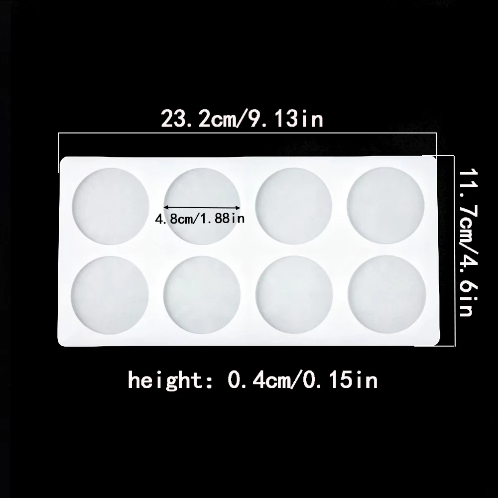 قالب سيليكون أسطواني ذو 8 تجويف، يستخدم لخبز كعكة موس والحلوى والشوكولاتة والبسكويت والكعك