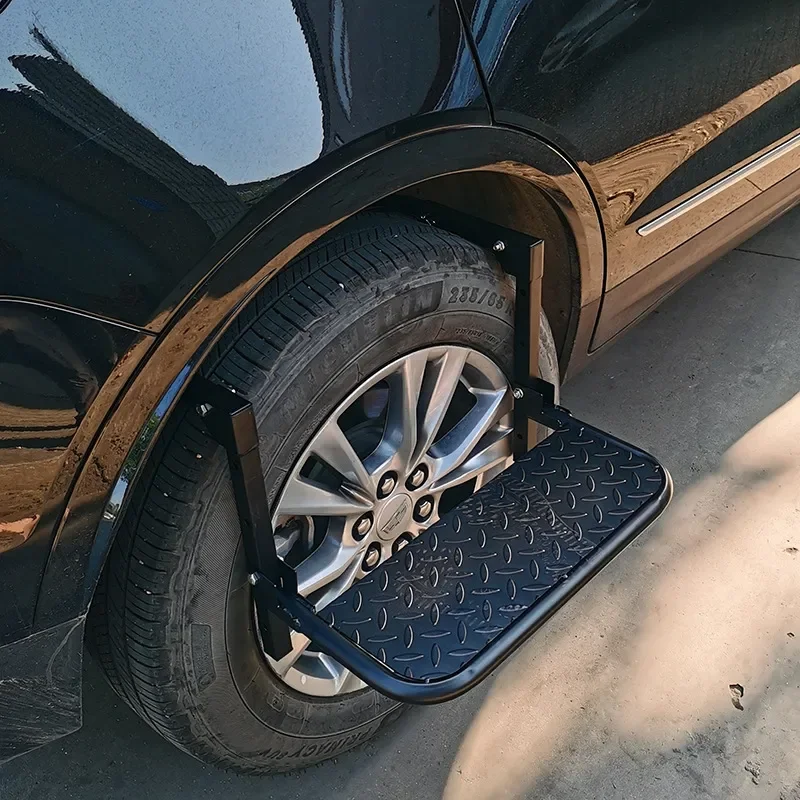 For Car Tire Pedal Climbing Ladder Step Stool Accessory for Vehicle Roof Rack Camping Off Road SUV Truck Pickup