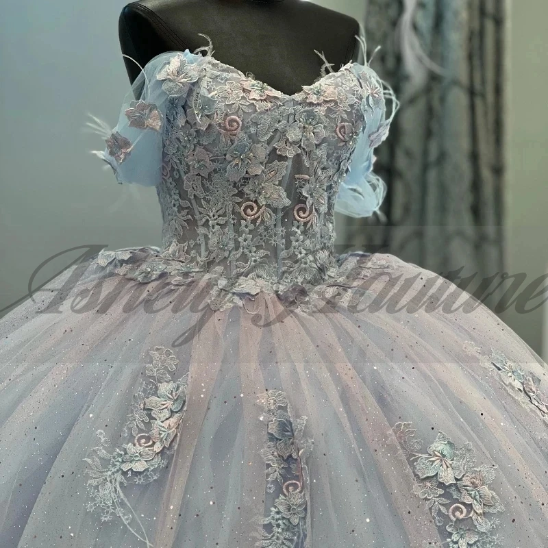 Personnalisé réel mexicain robes de bal robe de fête d'anniversaire Applique balayage Train Pageant mariage robes de 15 años quinceañeras