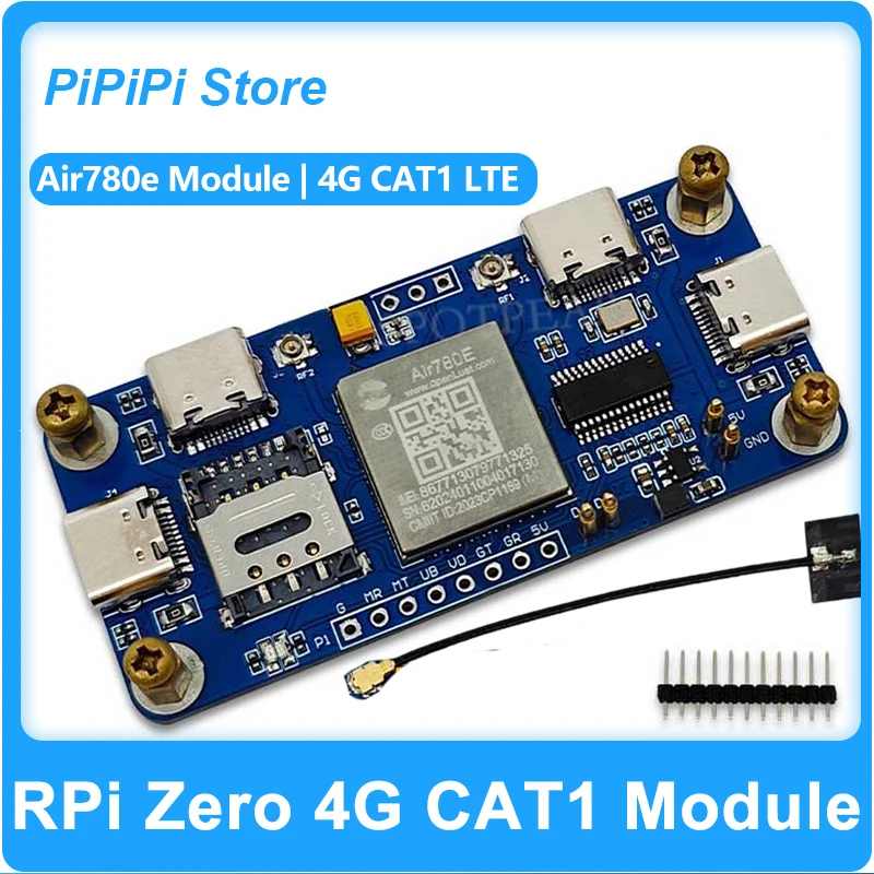

Raspberry Pi Zero 4G CAT1 LTE Expansion Board USB HUB Air780e Networking Module LTE Ethernet